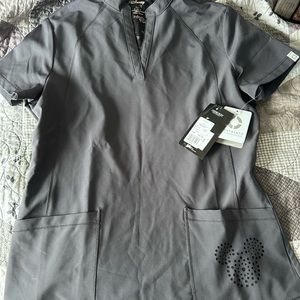 Cherokee infinity Mickey Mouse Gray scrub top sz S